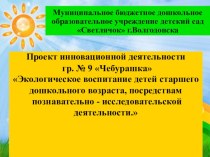 Экологическое воспитание детей старшего дошкольного возраста, посредствам познавательно - исследовательской деятельности. методическая разработка