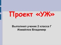 Проектная работа Уж проект по окружающему миру (2 класс)