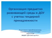 Организация предметно-развивающей среды в ДОУ с учетом гендерной принадлежности презентация