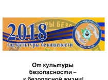 Презентация 2018 год - год культуры безопасности презентация к уроку (подготовительная группа)