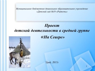 Проект детской деятельности в средней группе На Севере проект по окружающему миру (средняя группа)