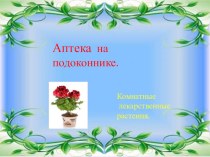 Аптека на подоконнике. презентация к уроку по окружающему миру (старшая группа)