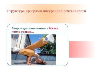 Презентация Структура программ внеурочной деятельности  презентация к уроку