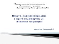 Проект опытно-экспериментальной деятельности в 1 младшей группе опыты и эксперименты (младшая группа)