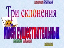 Открытый урок Три типа склонения имен существительных план-конспект урока по русскому языку (3 класс)