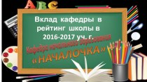 Вклад кафедры в рейтинг школы в 2016-2017 уч. г. материал