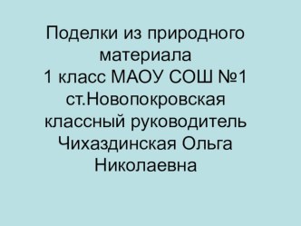 поделки из природного материала 1 класс презентация к уроку по технологии (1 класс)