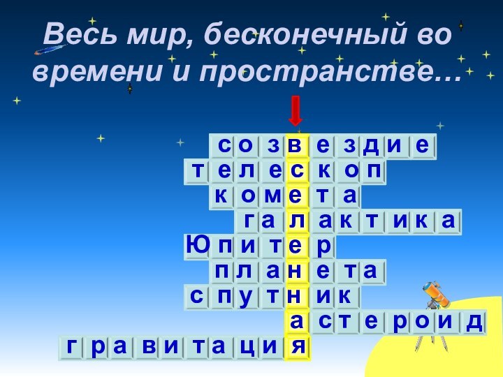 Весь мир, бесконечный во времени и пространстве… с о з в е