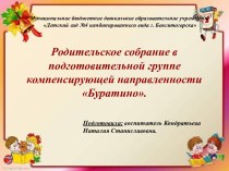 родительское собрание в подготовительной группе компенсирующей направленности презентация к уроку (подготовительная группа)