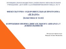 Физкультурно-оздоровительная программа по коррекционному развитию ПЛАТО методическая разработка по теме