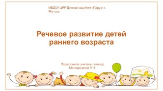 Речевое развитие детей раннего возраста. презентация