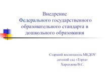 Внедрение ФГОС в дошкольное образование методическая разработка