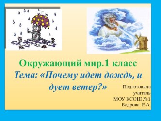 УРОК по окружающему миру для 1 класса план-конспект урока по окружающему миру (1 класс) по теме