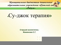 Презентация Су -джок терапия  презентация к уроку по развитию речи (средняя, старшая группа)