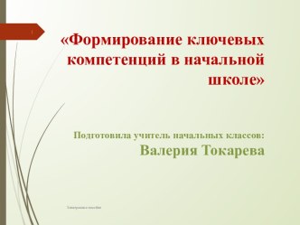 Формирование ключевых компетенций в начальной школе презентация к уроку