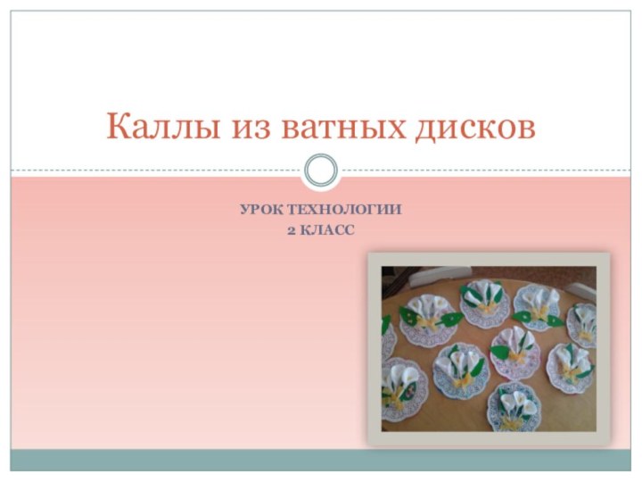 Урок технологии2 классКаллы из ватных дисков