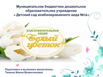 Благотворительные акция (Белый цветок) презентация к уроку (старшая группа)