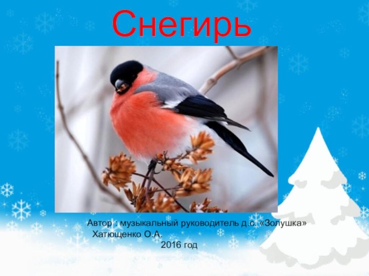 СнегирьАвтор : музыкальный руководитель д.с. «Золушка» Хатющенко О.А.