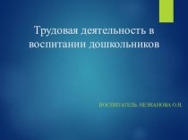 Самоанализ по трудовой деятельности в средней группе презентация к уроку (средняя группа)