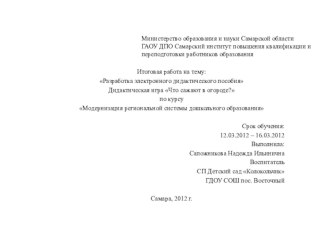 Дидактическая игра Что сажают в огороде? презентация к занятию (старшая группа) по теме