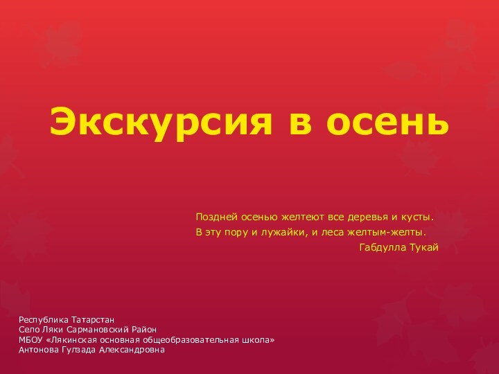 Поздней осенью желтеют все деревья и кусты.В эту пору и лужайки, и