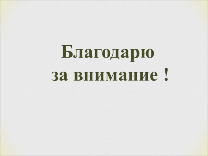 Благодарю  за внимание !