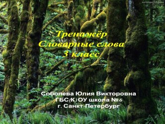 Презентация-тренажёр Словарные слова. 3 класс методическая разработка по русскому языку (3 класс) по теме