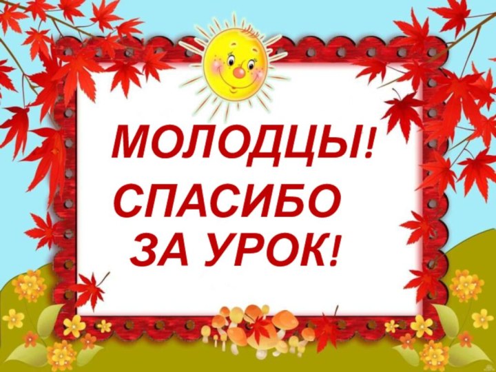 МОЛОДЦЫ! СПАСИБО ЗА УРОК!