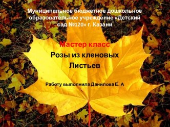 Мастер-класс Розы из кленовых листьев презентация к уроку (старшая группа) по теме