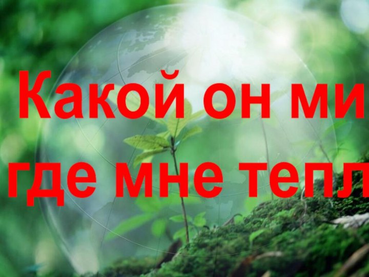 Какой он мир,где мне тепло!