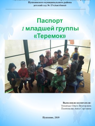 Паспорт группы материал (младшая группа)