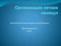 Организация летних каникул