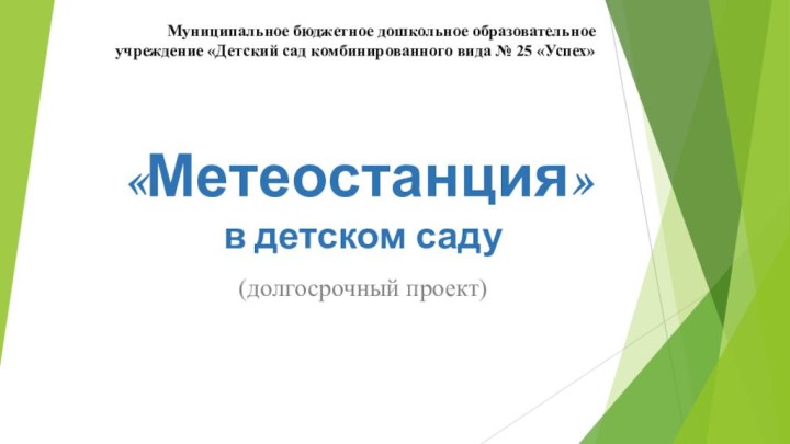 Муниципальное бюджетное дошкольное образовательное учреждение «Детский сад комбинированного вида № 25 «Успех»