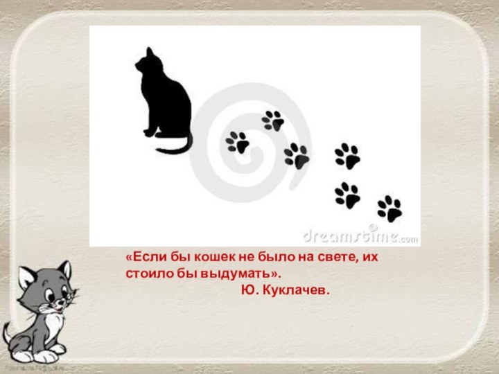 «Если бы кошек не было на свете, их стоило бы выдумать».