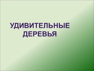 презентация удивительные деревья презентация к уроку по окружающему миру по теме