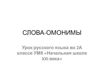 Урок русского языка Слова - омонимы план-конспект урока по русскому языку (2 класс)