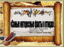 Презентация Самые интересные факты о птицах. презентация к уроку (3 класс)