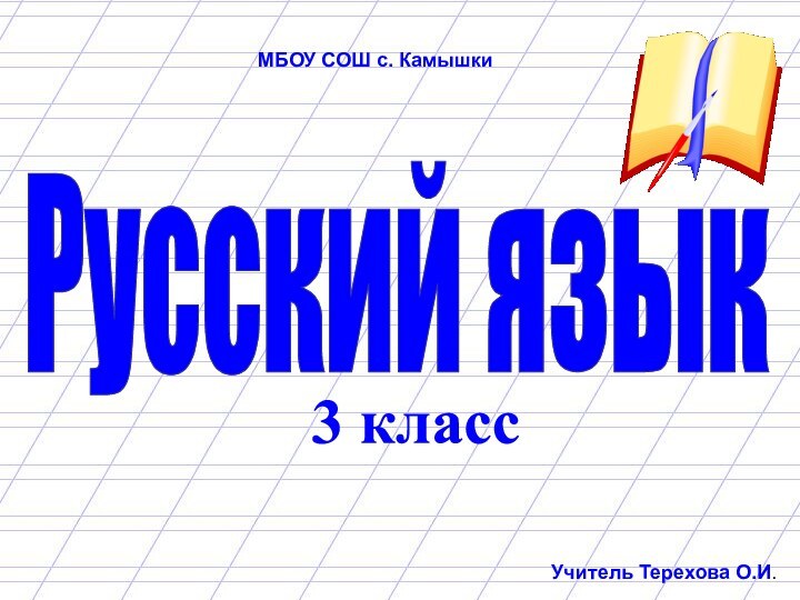 Русский язык3 классМБОУ СОШ с. КамышкиУчитель Терехова О.И.