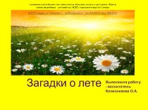 Презентация Загадки про лето презентация к уроку по окружающему миру (старшая группа)