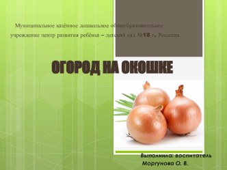 Огород на окошке презентация к уроку по окружающему миру (средняя группа)