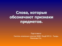 Слова, которые обозначают признаки предметов. презентация к уроку по русскому языку (3 класс) по теме