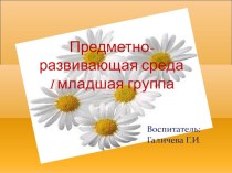 Презентация  Развивающая предметно-пространственная среда в первой младшей группе презентация к уроку (младшая группа)