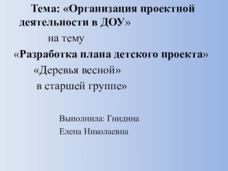 Проект Деревья весной проект по окружающему миру (старшая группа)