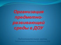 Презентация Организация предметно-развивающей среды в ДОУ презентация к уроку (старшая группа)