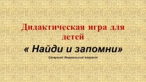 дидактическая игра для детей Найди и запомни старший дошкольный возраст презентация к уроку (старшая группа)