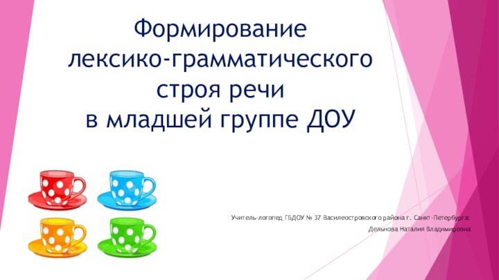 Формирование  лексико-грамматического строя речи  в младшей группе ДОУ Учитель-логопед ГБДОУ