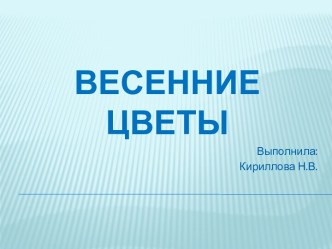 Презентация Весенние цветы презентация к уроку по окружающему миру (средняя группа)