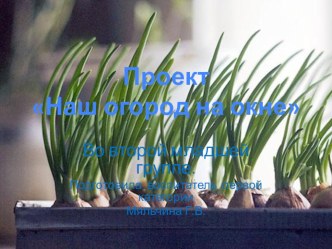 Презентация проекта Наш огород презентация
