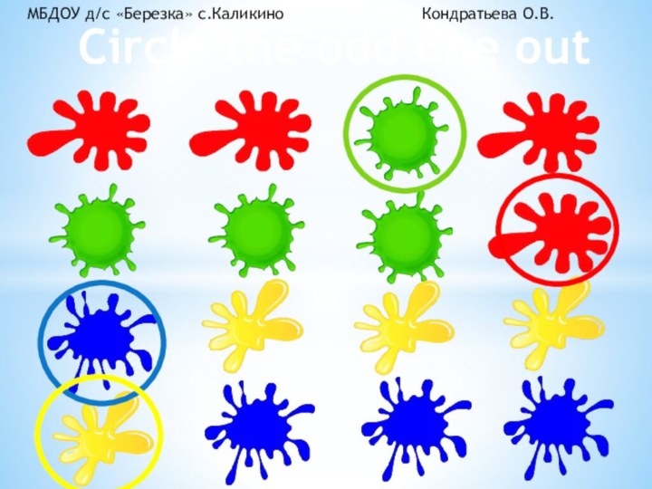 Circle the odd one outМБДОУ д/с «Березка» с.Каликино