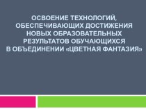 Освоение технологий, обеспечивающих достижения новых образовательных результатов обучающихся в объединении Цветная фантазия презентация к уроку по теме